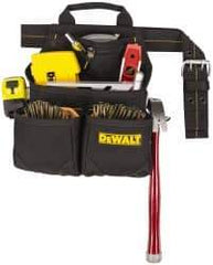 DeWALT - 29 to 46" Waist Nail & Tool Pouch - 6 Pocket, Black, Polyester - First Tool & Supply