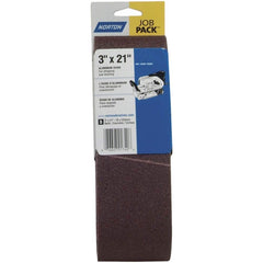 Norton - 3" Wide x 21" OAL, 120 Grit, Aluminum Oxide Abrasive Belt - First Tool & Supply