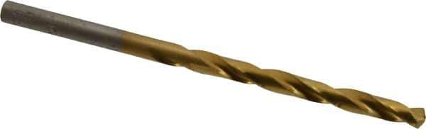 Hertel - #15 135° High Speed Steel Jobber Drill - TiN Finish, Right Hand Cut, Spiral Flute, Straight Shank, 3-3/8" OAL, Split Point - First Tool & Supply