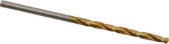 Hertel - #40 135° High Speed Steel Jobber Drill - TiN Finish, Right Hand Cut, Spiral Flute, Straight Shank, 2-3/8" OAL, Split Point - First Tool & Supply