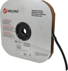 VELCRO Brand - 5/8" Wide x 25 Yd Long Adhesive Backed Hook Roll - Continuous Roll, Black - First Tool & Supply