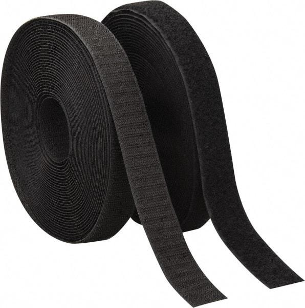 VELCRO Brand - 1" Wide x 10 Yd Long Sew On Hook & Loop Roll - Continuous Roll, Black - First Tool & Supply