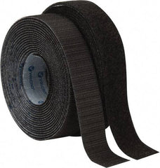 VELCRO Brand - 1" Wide x 5 Yd Long Adhesive Backed Hook & Loop Roll - Continuous Roll, Black - First Tool & Supply