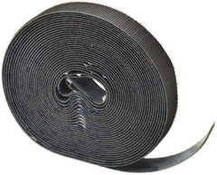 VELCRO Brand - 1" Wide x 10 Yd Long Adhesive Backed Hook & Loop Roll - Continuous Roll, Black - First Tool & Supply