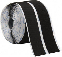 VELCRO Brand - 2" Wide x 10 Yd Long Adhesive Backed Hook & Loop Roll - Continuous Roll, Black - First Tool & Supply