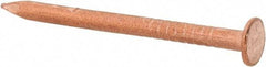 Made in USA - 4D, 12 Gauge, 1-1/2" OAL Common Nails - Smooth Shank, Copper - First Tool & Supply