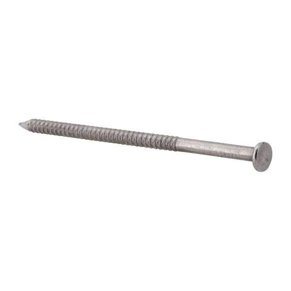 Made in USA - 16D, 8 Gauge, 3-1/2" OAL Common Nails - Ring Shank, 18-8 Stainless Steel - First Tool & Supply