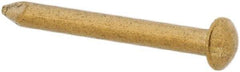 Made in USA - 18 Gauge, 1/2" OAL Escutcheon Pin Nails - Smooth Shank, Brass, Bright Finish - First Tool & Supply