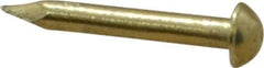 Made in USA - 16 Gauge, 1/2" OAL Escutcheon Pin Nails - Smooth Shank, Brass, Bright Finish - First Tool & Supply