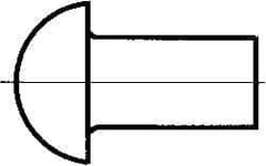 RivetKing - 1/4" Body Diam, Round Uncoated Stainless Steel Solid Rivet - 1" Length Under Head, Grade 18-8 - First Tool & Supply