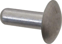 Made in USA - 1/4" Body Diam, Brazier Aluminum Solid Rivet - 3/4" Length Under Head, Grade 1100F, 5/8" Head Diam x 1/8" Head Height - First Tool & Supply