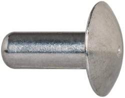 Made in USA - 3/16" Body Diam, Brazier Aluminum Solid Rivet - 1/2" Length Under Head, Grade 2117-T4, 0.467" Head Diam x 3/32" Head Height - First Tool & Supply