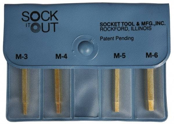 Sock It Out - 4 Piece Button Head Cap Screw Extractor Set - Screw Range 3 to 6mm - First Tool & Supply