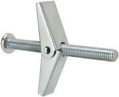 Value Collection - 3/8" Screw, 3/8" Diam, 4" Long, Toggle Bolt Drywall & Hollow Wall Anchor - 3/8" Drill, Zinc Plated, Steel, Use in Concrete, & Masonry, Hollow Tile, Plaster & Wallboard - First Tool & Supply