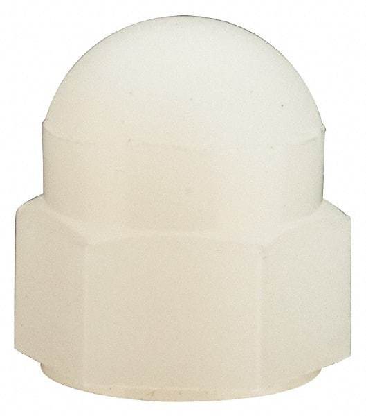 Made in USA - #6-32 UNC, 5/16" Width Across Flats, Uncoated Nylon Acorn Nut - 11/32" Overall Height - First Tool & Supply