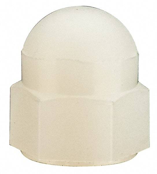 Made in USA - #10-24 UNC, 3/8" Width Across Flats, Uncoated Nylon Acorn Nut - 13/32" Overall Height - First Tool & Supply