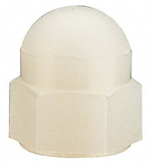 Made in USA - #10-24 UNC, 3/8" Width Across Flats, Uncoated Nylon Acorn Nut - 13/32" Overall Height - First Tool & Supply