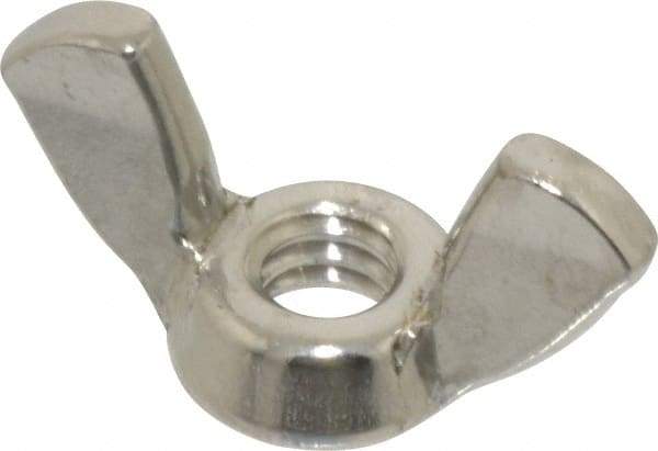 Value Collection - 1/4-20 UNC, Stainless Steel Standard Wing Nut - Grade 18-8, 1.1" Wing Span, 0.57" Wing Span - First Tool & Supply