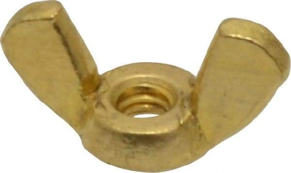 Value Collection - #8-32 UNC, Brass Standard Wing Nut - 0.91" Wing Span, 0.47" Wing Span - First Tool & Supply