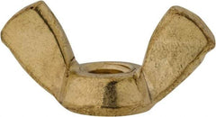 Value Collection - #10-24 UNC, Brass Standard Wing Nut - 0.91" Wing Span, 0.47" Wing Span - First Tool & Supply