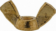 Value Collection - #10-32 UNF, Brass Standard Wing Nut - 0.91" Wing Span, 0.47" Wing Span - First Tool & Supply