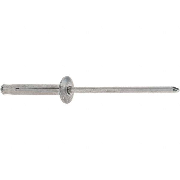 RivetKing - Dome Head Aluminum Plus Blind Rivet - Aluminum Mandrel, 1/8" to 3/8" Grip, 0.312" Head Diam, 0.129" to 0.143" Hole Diam, 0.975" Length Under Head, 1/8" Body Diam - First Tool & Supply