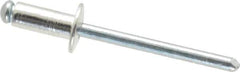 RivetKing - Size 64 Dome Head Aluminum Open End Blind Rivet - Steel Mandrel, 0.188" to 1/4" Grip, 3/8" Head Diam, 0.192" to 0.196" Hole Diam, 0.45" Length Under Head, 3/16" Body Diam - First Tool & Supply