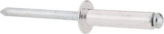 RivetKing - Size 610 Dome Head Aluminum Open End Blind Rivet - Steel Mandrel, 0.501" to 5/8" Grip, 3/8" Head Diam, 0.192" to 0.196" Hole Diam, 0.825" Length Under Head, 3/16" Body Diam - First Tool & Supply