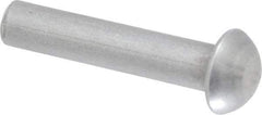 RivetKing - 1/4" Body Diam, Round Uncoated Steel Solid Rivet - 1-1/4" Length Under Head - First Tool & Supply