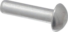 RivetKing - 1/8" Body Diam, Round Uncoated Aluminum Solid Rivet - 1/2" Length Under Head, Grade 1100F - First Tool & Supply