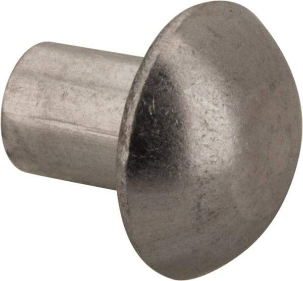 RivetKing - 3/16" Body Diam, Round Uncoated Aluminum Solid Rivet - 1/4" Length Under Head, Grade 1100F - First Tool & Supply