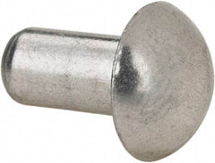 RivetKing - 3/16" Body Diam, Round Uncoated Aluminum Solid Rivet - 3/8" Length Under Head, Grade 1100F - First Tool & Supply