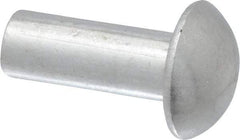 RivetKing - 3/16" Body Diam, Round Uncoated Aluminum Solid Rivet - 1/2" Length Under Head, Grade 1100F - First Tool & Supply