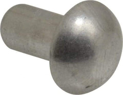 RivetKing - 1/4" Body Diam, Round Uncoated Aluminum Solid Rivet - 1/2" Length Under Head, Grade 1100F - First Tool & Supply