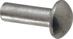 RivetKing - 1/4" Body Diam, Round Aluminum Solid Rivet - 3/4" Length Under Head, Grade 1100F - First Tool & Supply