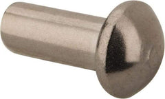 RivetKing - 5/32" Body Diam, Round Stainless Steel Solid Rivet - 3/8" Length Under Head, Grade 18-8 - First Tool & Supply