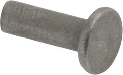 RivetKing - 1/8" Body Diam, Flat Uncoated Steel Solid Rivet - 3/8" Length Under Head - First Tool & Supply