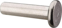 RivetKing - 1/4" Body Diam, Flat Uncoated Aluminum Solid Rivet - 1" Length Under Head, Grade 1100F - First Tool & Supply