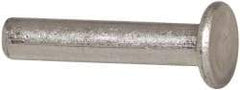 RivetKing - 1/4" Body Diam, Flat Aluminum Solid Rivet - 1-1/4" Length Under Head, Grade 1100F - First Tool & Supply