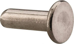 RivetKing - 1/8" Body Diam, Flat Uncoated Stainless Steel Solid Rivet - 3/8" Length Under Head, Grade 18-8 - First Tool & Supply