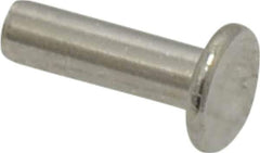 RivetKing - 3/16" Body Diam, Round Uncoated Stainless Steel Solid Rivet - 5/8" Length Under Head, Grade 18-8 - First Tool & Supply