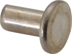 RivetKing - 1/4" Body Diam, Flat Uncoated Stainless Steel Solid Rivet - 1/2" Length Under Head, Grade 18-8 - First Tool & Supply