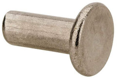 RivetKing - 1/4" Body Diam, Flat Uncoated Stainless Steel Solid Rivet - 5/8" Length Under Head, Grade 18-8 - First Tool & Supply