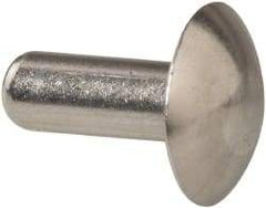 RivetKing - 3/16" Body Diam, Universal Uncoated Aluminum Solid Rivet - 1/2" Length Under Head, Grade 1100F - First Tool & Supply