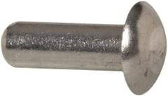 RivetKing - 1/4" Body Diam, Universal Uncoated Aluminum Solid Rivet - 3/4" Length Under Head, Grade 1100F - First Tool & Supply