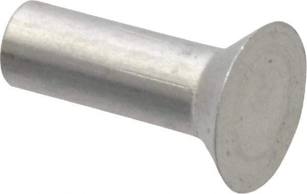 RivetKing - 1/8" Body Diam, Countersunk Uncoated Aluminum Solid Rivet - 3/8" Length Under Head, Grade 1100F, 90° Countersunk Head Angle - First Tool & Supply