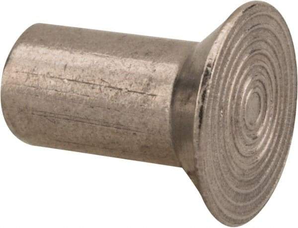 RivetKing - 1/4" Body Diam, Countersunk Uncoated Stainless Steel Solid Rivet - 1/2" Length Under Head, Grade 18-8, 90° Countersunk Head Angle - First Tool & Supply