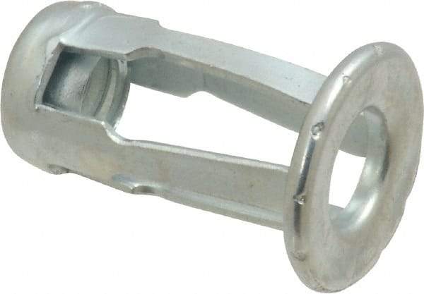 Au-Ve-Co Products - 1/4-20 UNC Thread, Zinc Plated, Steel, Screwdriver Installed Rivet Nut - 3/16 to 3/8" Grip, 5/8" Flange Diam, 0.919" Long - First Tool & Supply