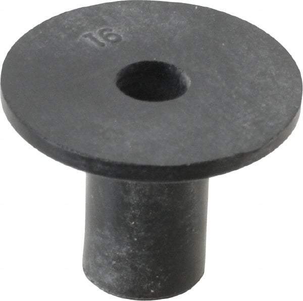 Au-Ve-Co Products - #8-32, 3/4" Diam x 0.062" Thick Flange, Rubber Insulated Rivet Nut - UNC Thread, Neoprene, 1/2" Long x 5/16" Body Diam, 0.575" OAL - First Tool & Supply