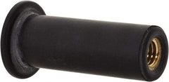 Au-Ve-Co Products - #10-32, 0.562" Diam x 0.051" Thick Flange, Rubber Insulated Rivet Nut - UNF Thread, Neoprene, 1" Long x 3/8" Body Diam, 1.051" OAL - First Tool & Supply